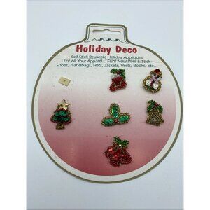 Holiday Appliques Deco Peel and Stick Reusable for Clothes Books Handbags 80s